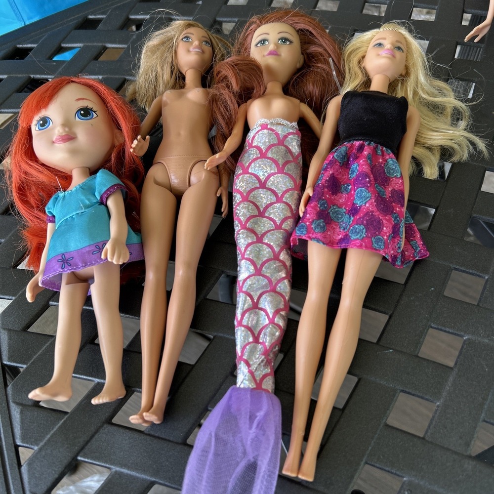 Random Lot 4 Barbie Dolls 2010-2013 Different Sizes